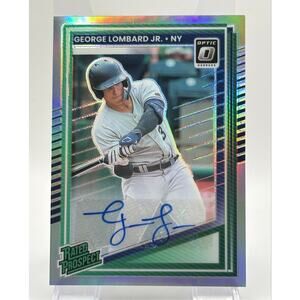 2025 Donruss Optic George Lombard Jr Rated Prospect Holo Prizm Auto NY Yankees